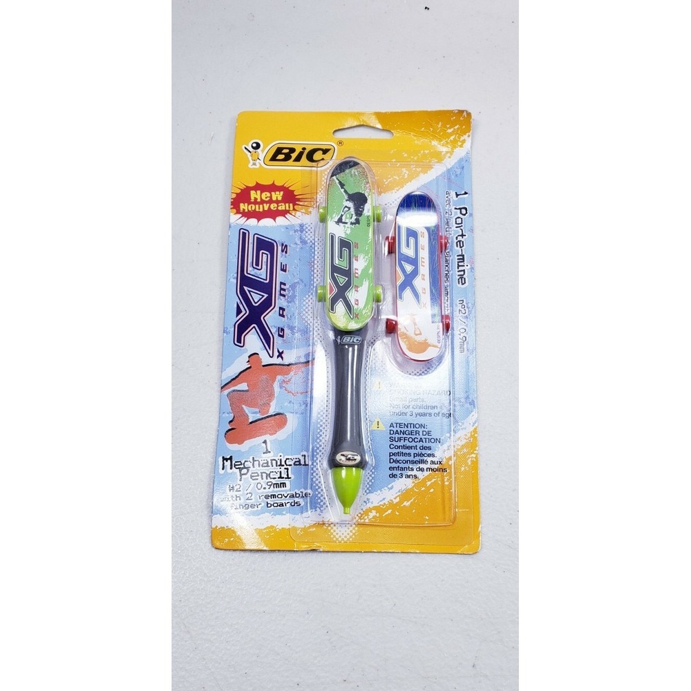 Bic XGames 0.9mm Mechanical Pensil With 2 Removable Finger Skate Boards